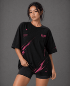 EVE Motion Pink Graphic Oversized Tee - Relaxed Performance Fit - EVEPEACH